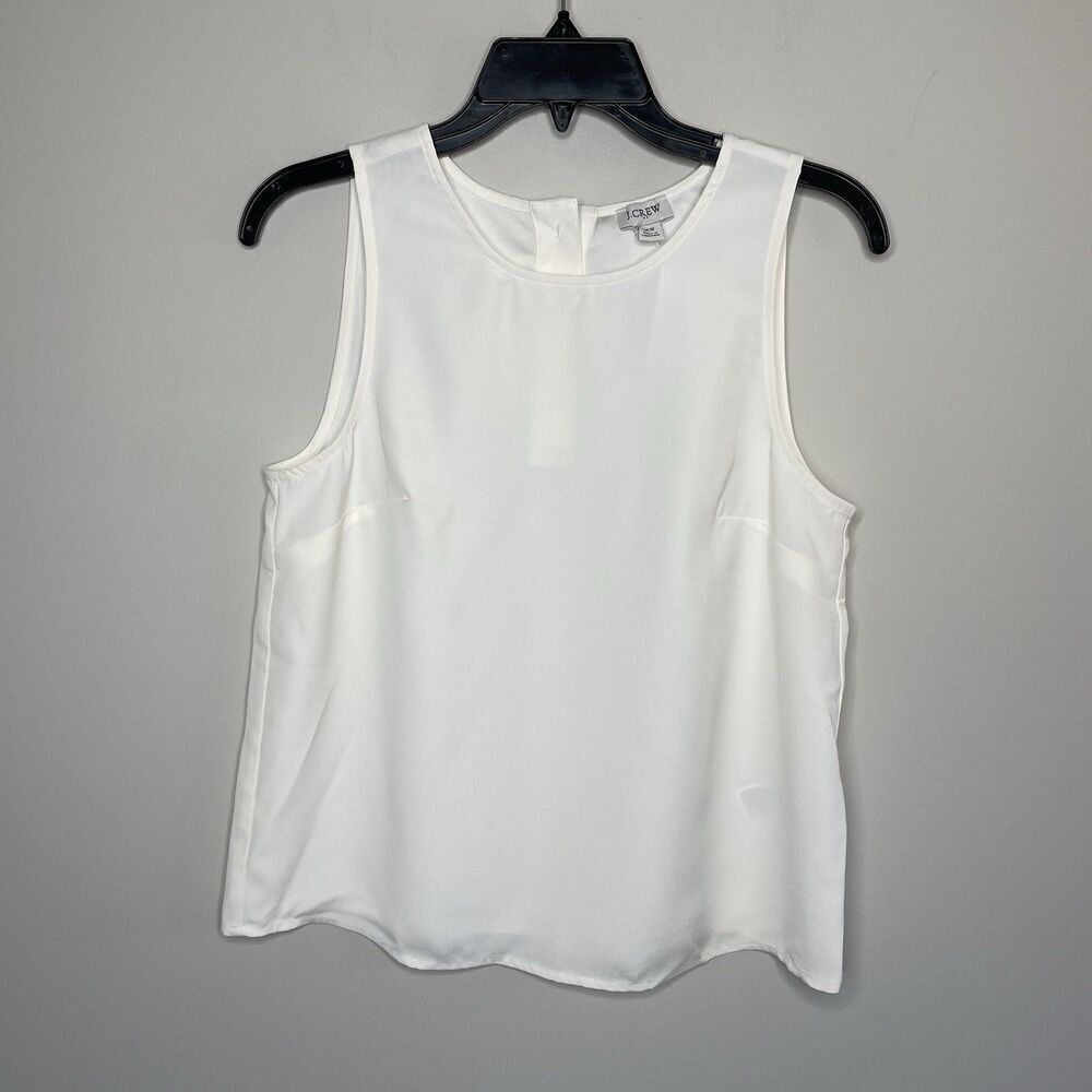 J.CREW Top Women XS Sleeveless Button-Back Shell NEW Ivory BY429 - Picture 2 of 11